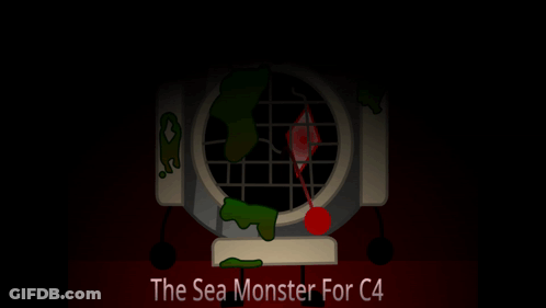 Sea Monster Poster With Compass GIF