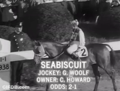 Seabiscuit Jockey G. Woolf Owner C. Howard Odds 2 To 1 GIF