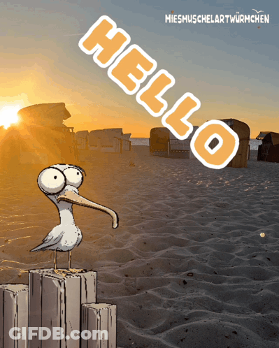 Seagull Standing On Post Saying Hello GIF