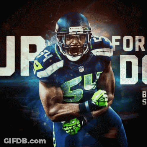Seahawks Football Player Poster Saying JP For Di GIF