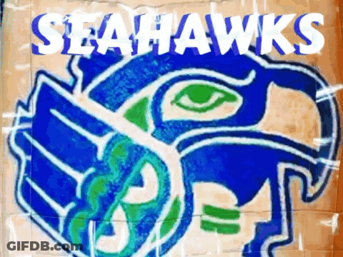 Seahawks Logo Drawing On Wall GIF