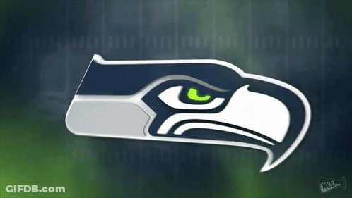 Seahawks Logo On Green Background GIF