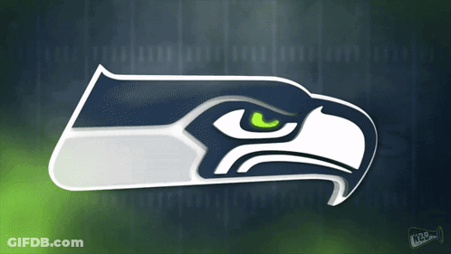 Seahawks Logo On Green Background GIF