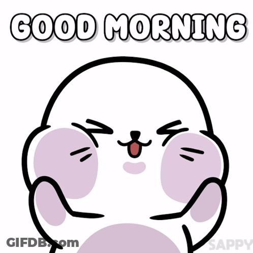 Seal Cartoon Saying Good Morning GIF