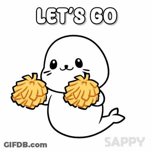 Seal Cheering Lets Go GIF