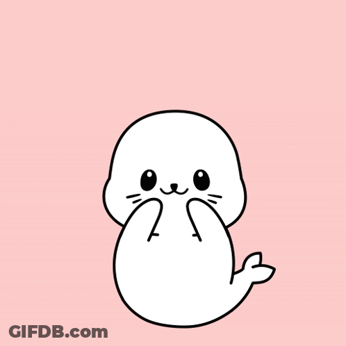 Seal Hugging Red Heart GIF