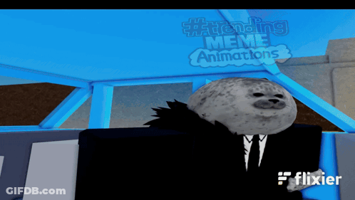 Seal In Suit And Tie Sitting In Car Trending Meme Animations GIF