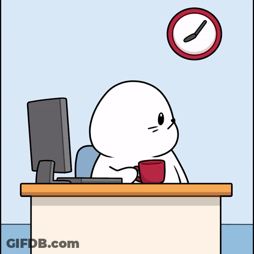 Seal Sitting At Desk With Computer GIF