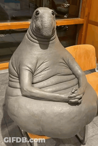 Seal Statue Sitting Crossed Arms GIF