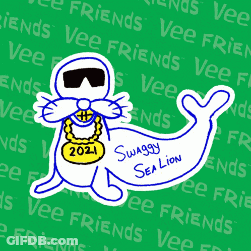 Seal Wearing Sunglasses And Chain 2021 GIF