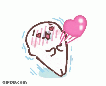 Seal With Hearts Eyes And Pink Balloon GIF