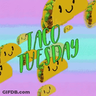 Seamless Taco Pattern Saying Taco Tuesday GIF