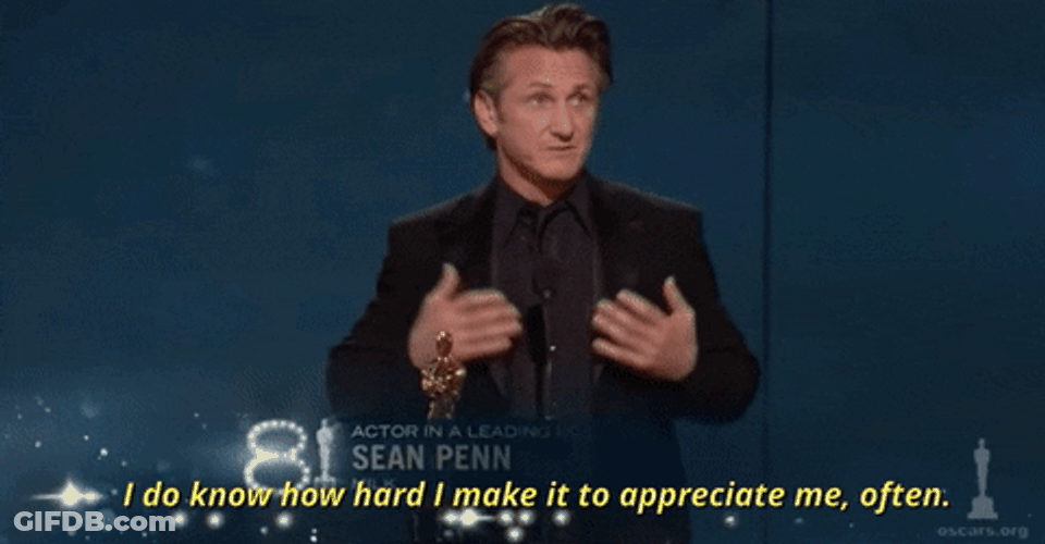 Sean Penn Spicoli Receives An Award GIF