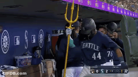 Seattle Baseball Player With Trident GIF