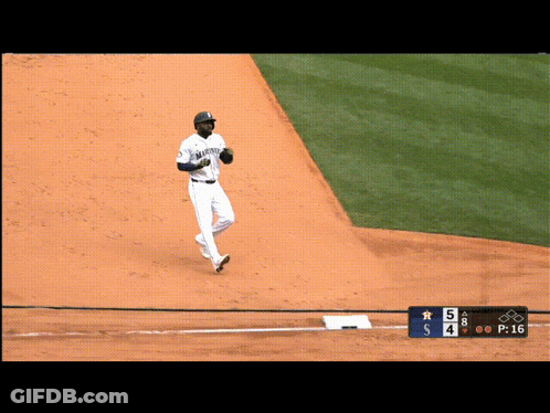 Seattle Mariners Baseball Player Running To First Base GIF