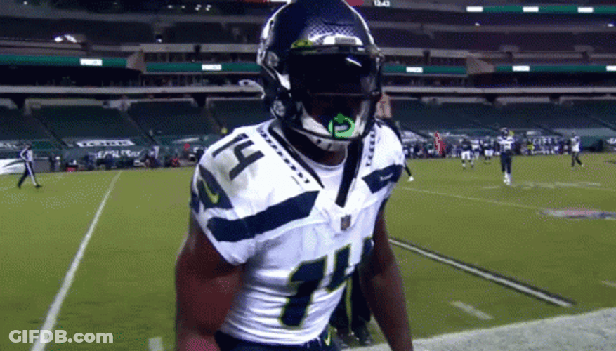 Seattle Seahawks Dk Metcalf Throwing Ball GIF