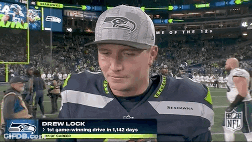 Seattle Seahawks Drew Lock Being Interviewed GIF