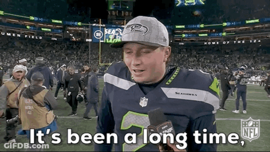 Seattle Seahawks Drew Lock During Interview GIF