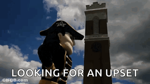 Seattle University Mascot Standing On Sidewalk GIF