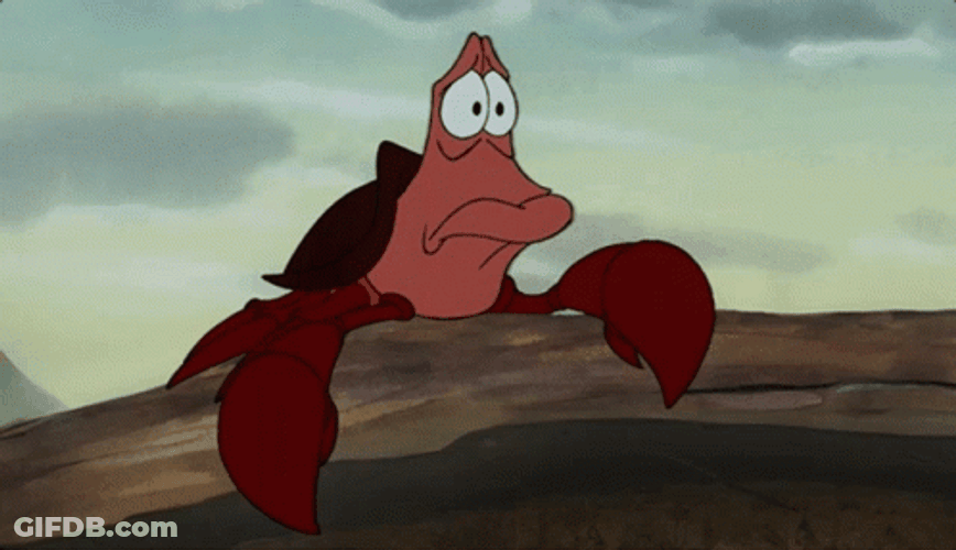 Sebastian Crab Jaw Drop GIF