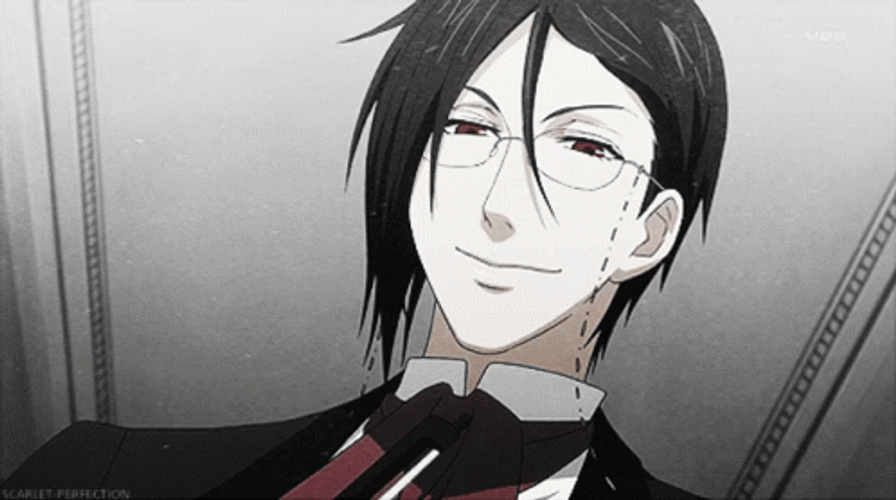 Sebastian Michaelis Black Butler Glasses GIF