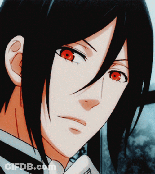 Sebastian Michaelis Black Butler Hand Chin Smile GIF