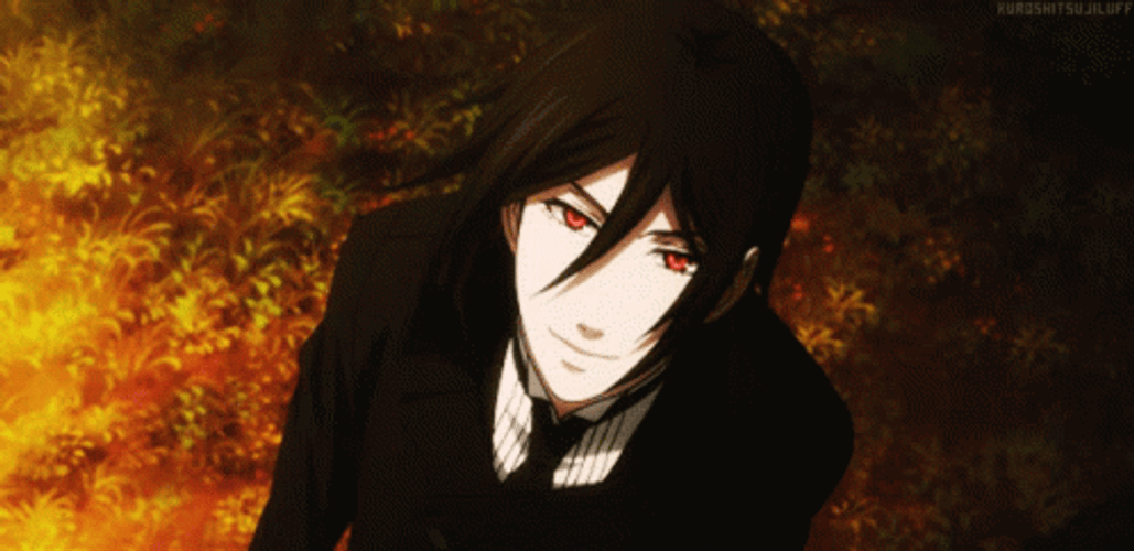 Sebastian Michaelis Black Butler Look Up GIF