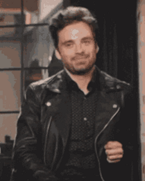 Sebastian Stan Laughing Out GIF