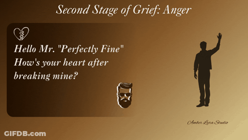 Second Stage Of Grief Anger Poster Silhouette Man GIF