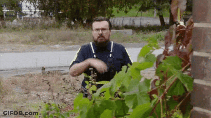 Secret Hiding Man Shh Hand Sign GIF