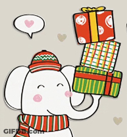 Secret Santa Elephant GIF