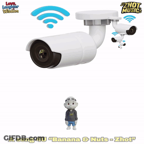 Security Camera Playing Song 4U Banana & Nuts - Zhot GIF