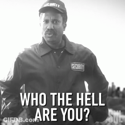 Security Guard Asking Who The Hell Are You GIF