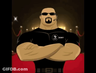 Security Guard With Arms Crossed And Beard GIF