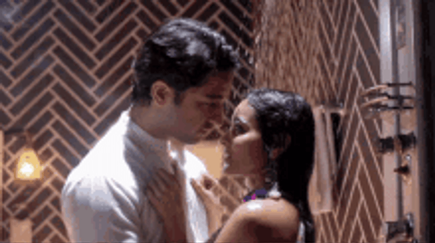 Seducing A Guy Shower Kiss GIF