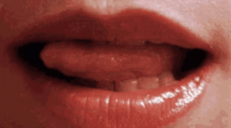 Seductive Tongue Mouth Lick GIF