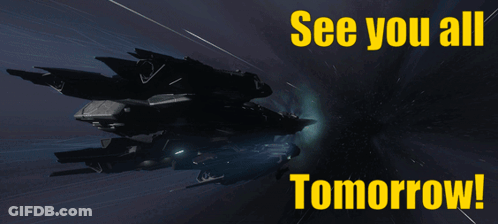 See You All Tomorrow Poster With Spaceship GIF
