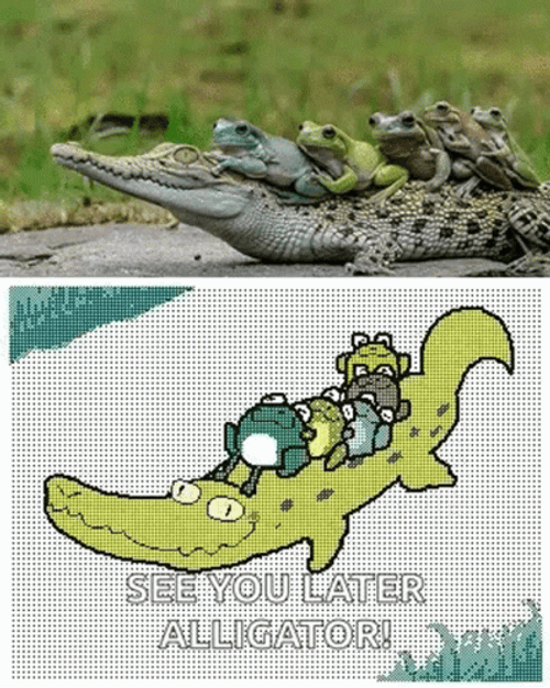 See You Later Alligator Cute Frogs GIF