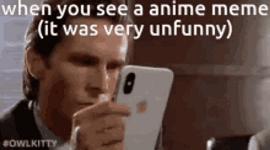 Seeing Unfunny Anime Meme Reaction GIF