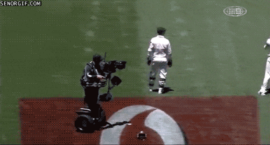 Segway Cameraman Fail In Crickets Meme Field GIF