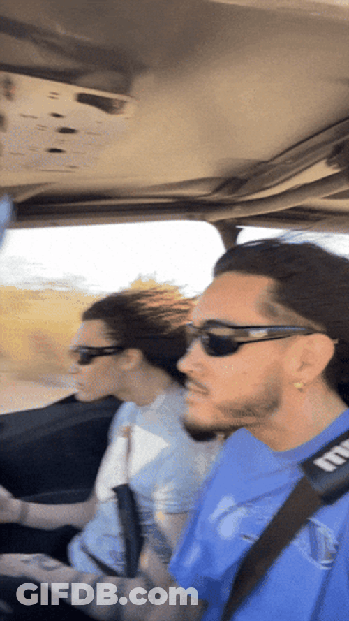 Seiji Oda And Lady In Speeding Car GIF