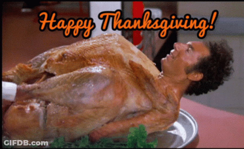 Seinfeld Cosmo Kramer Turkey Tanksgiving GIF