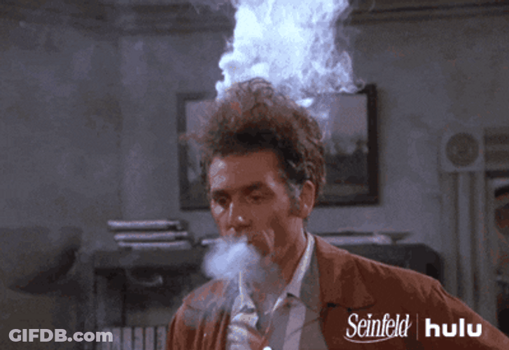 Seinfeld Kramer Giddy Up Thick Smoke GIF