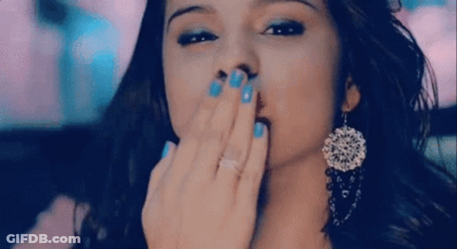 Selena Gomez Blowing Kiss GIF