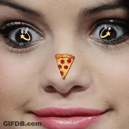 Selena Gomez Hypnotized By Pizza GIF