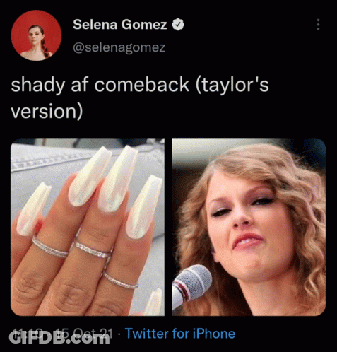Selena Gomez Nails And Taylor Swift GIF