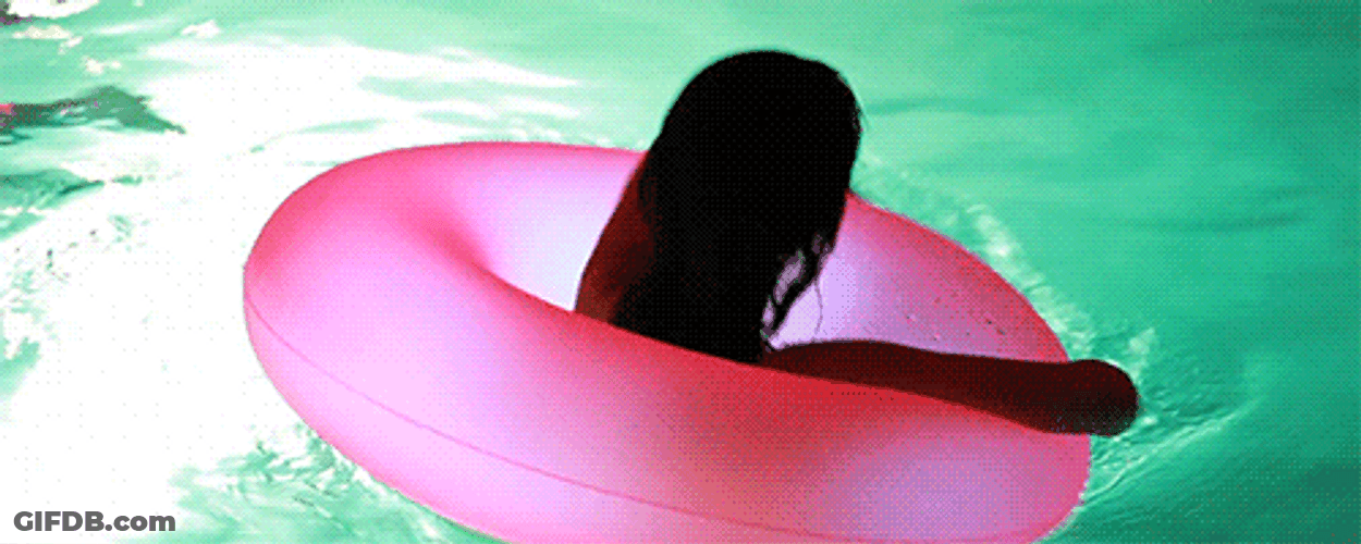 Selena Gomez Spinning On Pool GIF