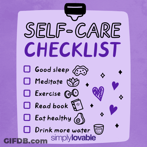 Self Care Checklist GIF