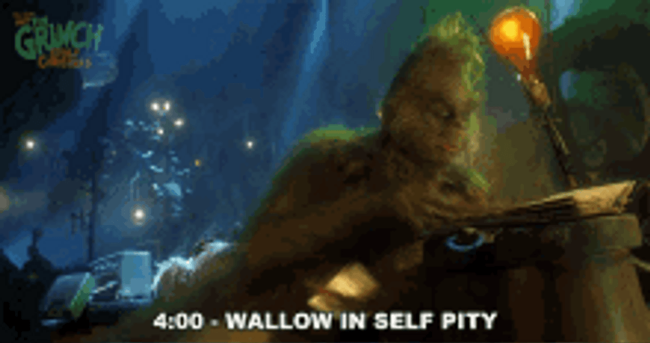 Self Pity Sad Grinch Meme Christmas Blues GIF