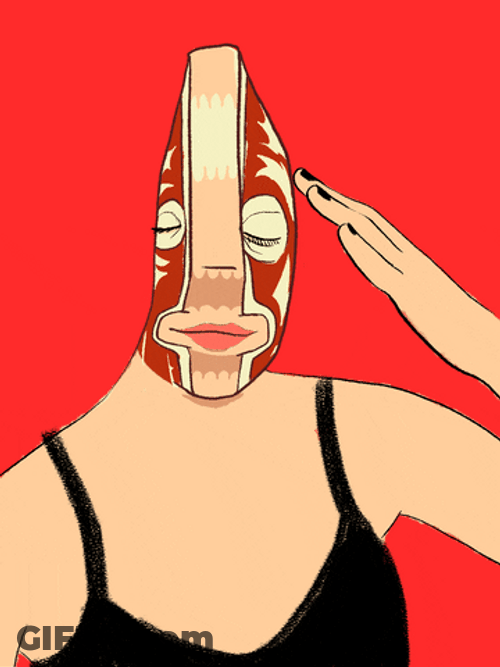Self Portrait Steak Face Animation GIF